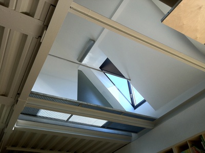 Objekt Dr. Resch in Krems Rehberg, Deckendurchsicht mit Lichtgaube im DG