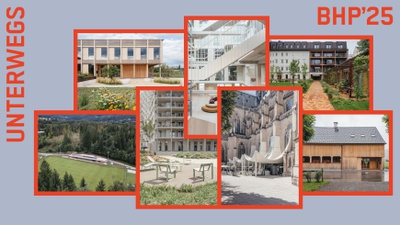 Preisträger*innen: Waldarena (Kärnten) / Erweiterung Firmenzentrale Windkraft Simonsfeld (Niederösterreich) / House of Schools (Oberösterreich) / Loft-Flügel (Wien) / Domcenter Linz (Oberösterreich) / Museum Bezau (Vorarlberg) / Hotel und Wohnen am Hirschengrün (Salzburg) – © Fotos: Hanno Mackowitz / Grafik: Studiolo M Preisträger*innen: Waldarena (Kärnten) / Erweiterung Firmenzentrale Windkraft Simonsfeld (Niederösterreich) / House of Schools (Oberösterreich) / Loft-Flügel (Wien) / Domcenter Linz (Oberösterreich) / Museum Bezau (Vorarlberg) / Hotel und Wohnen am Hirschengrün (Salzburg)