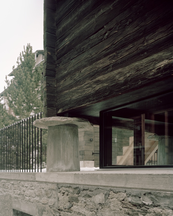 Umbau Stadel, Saas-Fee, Detailaufnahme (Oliver Christen Architekten)